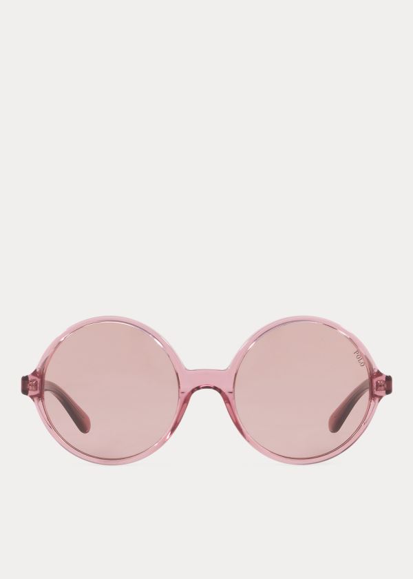 Gafas De Sol Polo Ralph Lauren Mujer Rosas Oscuro - Oversize Round - LGJBO7369